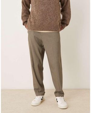 ASOS Smart Relaxed Tapered Trousers - Natural