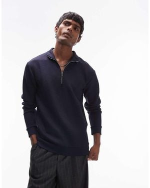 SELECTED Half Zip Sweatshirt - Blue