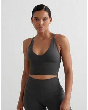 Aim'n Bralette Sombra Con Tirantes Cruzados En La Espalda Sin Costuras - Gris