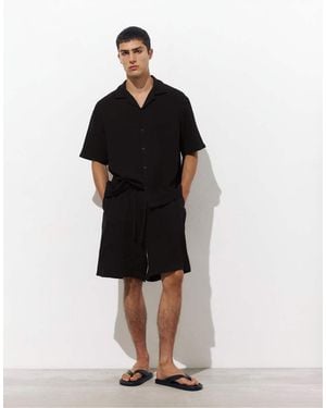 Pull&Bear Korte Bermuda Sweatpants - Zwart