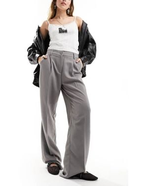 Noisy May High Waisted Wide Leg Tailored Trousers - Black