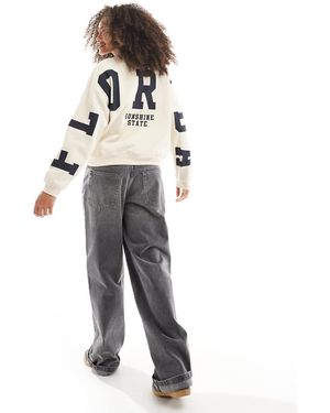 ONLY Sunshine State Back Print Sweatshirt - White