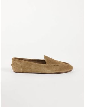 Mango Chaussure plate 100 % cuir couleur sable - Blanc