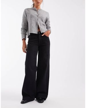 Noisy May Kenzie mid-waist wide-leg-jeans - Schwarz