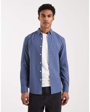 Farah Camisa Azul De Manga Larga Brewer De