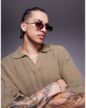 ASOS – rahmenlose sonnenbrille mit ombré-gläsern - Braun