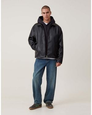 Cotton On Box Fit Hoodie - Blue