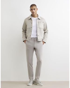River Island Slim Fit Texture Trousers - White
