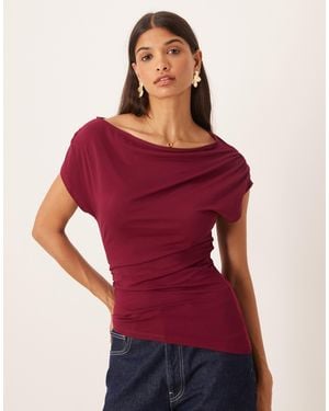 ASOS Slouchy Asymmetric Longline Gathered Top