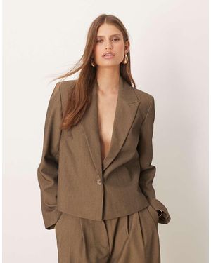 Y.A.S Tailored Short Blazer Co-ord - Brown