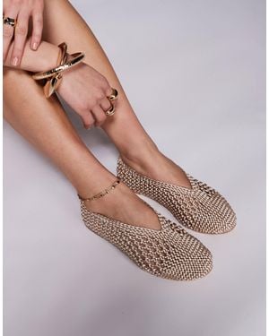 Public Desire Dylan Woven Ballet Flats - Brown