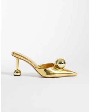 JW PEI Sofia Sphere Heel Mules - Metallic
