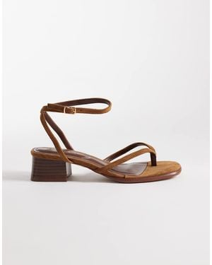 SEQWL Sandalen Met Lage Blokhak - Bruin