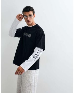 Weekday Oversized Boxy T-shirt With Karma Graphic Print - Blue