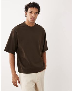 SELECTED Heavyweight 220gsm Oversized T-shirt - Brown