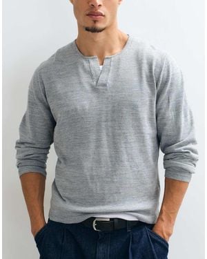 ASOS Relaxed Knitted V Neck Jumper - Grey
