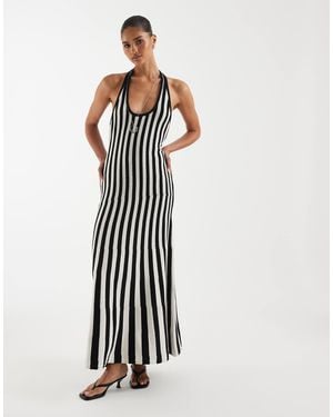 ASOS Knitted Pleated Maxi Dress - White