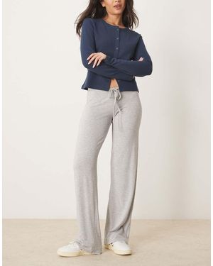 Gina Tricot Low Waist Jersey Trouser Bottoms - Blue