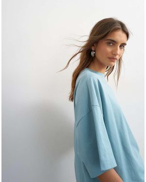 TOPSHOP Oversized T-Shirt Met Verlaagde Schouders - Blauw