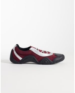 JW PEI Caitlin Faux Suede Lace-Up Ballet Trainers - Red