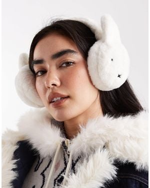 Daisy Street X Miffy Fluffy Ear Muffs-white - Black