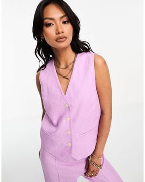 Mango Fitted Waistcoat Co-ord - Purple