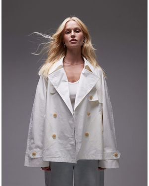 ARKET Cropped Utility Trench Coat With Storm Flap - Gray
