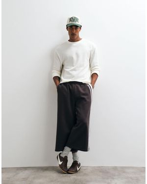 ASOS Jort long oversize avec bandes tissées - brown - Blanc