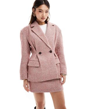 NA-KD Co-Ord Fitted Waist Blazer - Pink