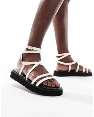 Truffle Collection Ankle Strap Sandals - White
