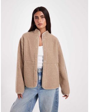 JJXX Giacca Teddy Con Collo Alto - Neutro