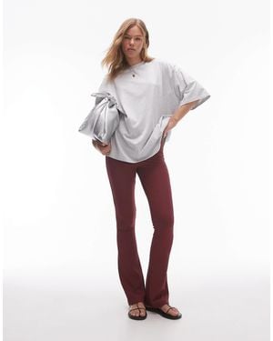 TOPSHOP Skinny Rib Flare - White