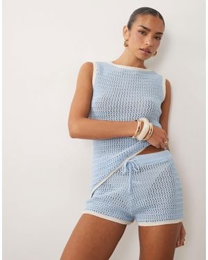 ASOS – gehäkelte shorts - Blau