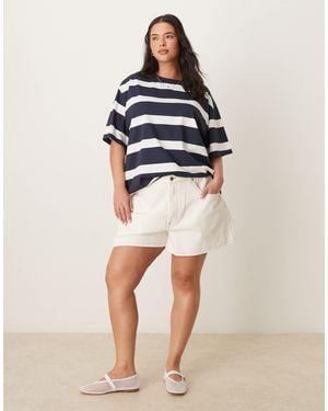 ASOS Asos Design Curve Denim Longline A Line Shorts - Multicolor