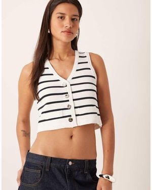 Vila Gold Button Knitted Vest - Natural