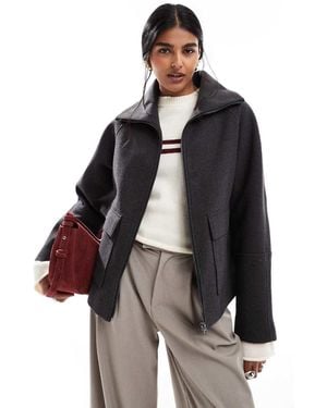 ASOS Formal Pocket Detail Harrington Coat - Brown