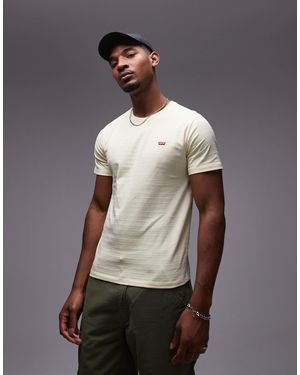Levi's Original Batwing Logo Dobby Stripe T-Shirt - Grey