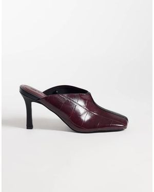 ASOS Perla Mules Con Punta Quadrata E Tacco Alto - Marrone