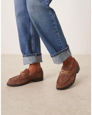 ASOS Ministry Premium Chain Detail Loafers - Blue