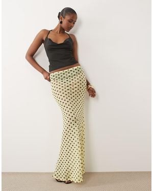 ASOS Printed Sheer Mesh Maxi Skirt - Metallic