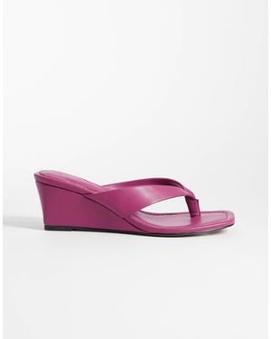 ASOS Harlow Toe Thong Wedge Sandals - Purple