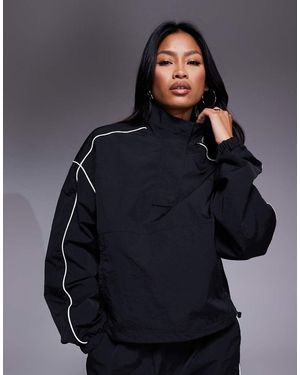 Kaiia Sport Contrast Trim Zip Through Windbreaker Jacket - Blue
