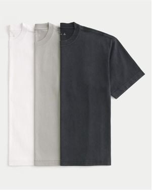 Hollister Boxy Heavyweight Crew T-Shirt 3-Pack - Black