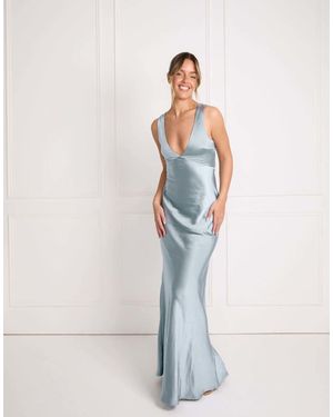 Six Stories Twist Back Satin Bridesmaid Dress - White