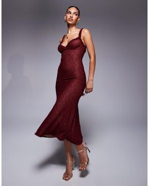 Bardot Alegra Stretch Lace Midi Dress - Purple