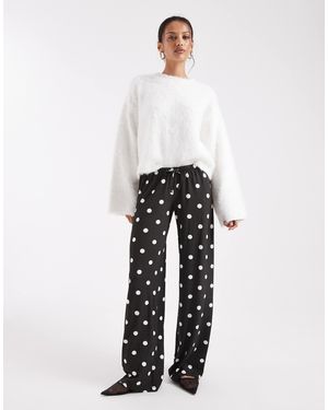 Collusion Relaxed Rib Pants - White