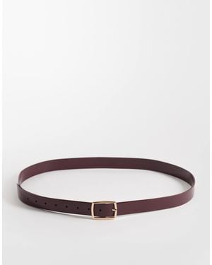 ASOS Asos Design Curve Square Buckle Belt - Red