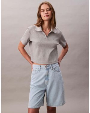 Calvin Klein Relaxed Bermuda Denim Shorts - Grey