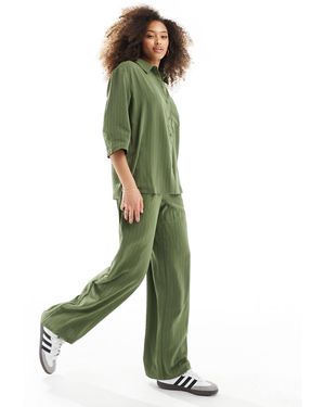 Jdy High Waisted Wide Leg Trouser Co-ord - Green