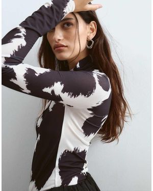 ARRANGE Premium Mesh Printed Long Sleeve Top - Multicolour